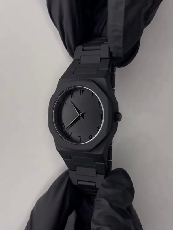 Black Aura Quartz Watch – Lightweight Design, Arabic Dial Full Black Aura Wrist Watch- Watch For Men | Black Color Watch – Without Box
