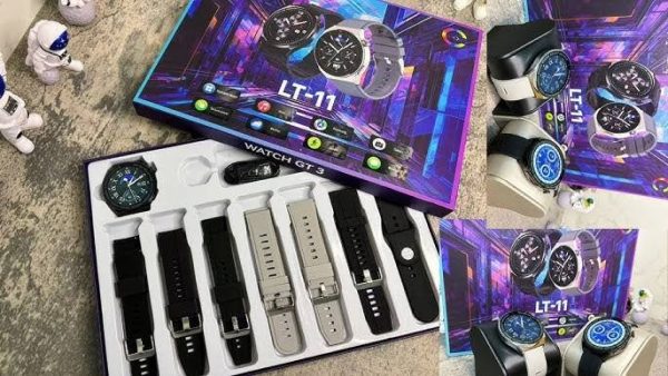 Lt-11 Smartwatch Combo – Stylish Black Smartwatch With 7 Interchangeable Straps, Fitness Tracking, Notifications, And Touchscreen Display – Perfect For Everyday Use By Men And Women